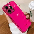 thumbnail image 2 of Soft Silicone Case For iPhone 15 14 11 12 13 Pro Max Mini Plus Classic Plating Solid Color Electroplate Lens Protection Cover YH For iPhone 13Pro Max, 2 of 6