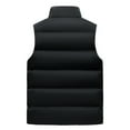 thumbnail image 4 of Men's Winter Warm Thicken Vest Sleeveless Stand Collar Zipper Pockets Waistcoat Outwear Black L, 4 of 6