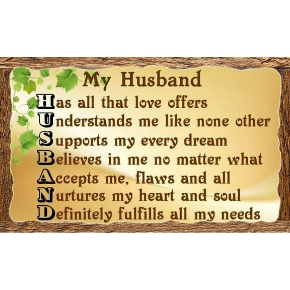 My Husband Funny Metal Novelty Sign Metal Retro Wall Decor 12x8 INCH Metal Sign