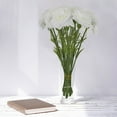 thumbnail image 6 of Awepensk 5pcs Artificial Silk carnation flowers Bouquets with Green Eucalyptus Plant for Wedding Home Office Garden Decoration Table Centerpieces Floral Arrangements (White 11.4"), 6 of 6