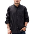 thumbnail image 3 of Frontwalk Mens Long Sleeves Button Down Dress Shirts Work Business Shirt Casual Spring Fall Plain Tops Blouse Plus Size, 3 of 3