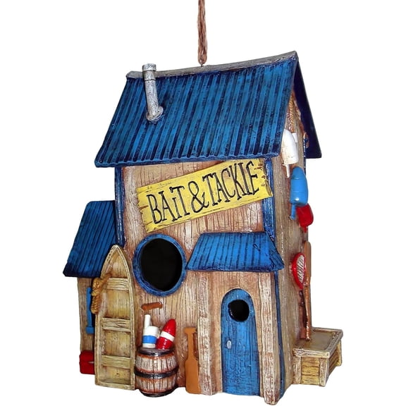 Spoontiques Decorative Bird House, 9.3"D x 5"W x 9.3"H, Bait Shop