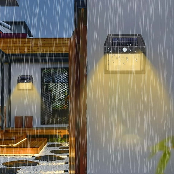 AZXY Solar Lights for Outside,Solar Security Lights,Solar Flood Lights,Outdoor Wall Lights,Motion Sensor Waterproof Led Outdoor Lights for Porch