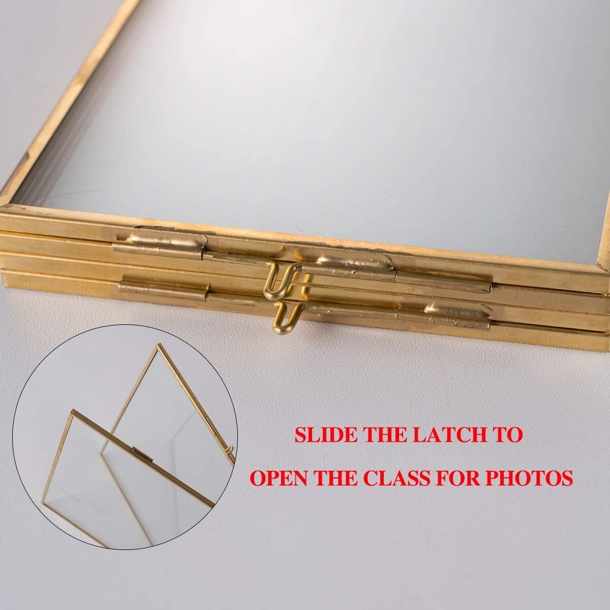 Longwin Folding Floating 5 in x 7 in Gold Picture Frames