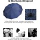 thumbnail image 5 of Paraguas plegable de madera de mano, resistente al viento, compacto, de viaje, con apertura y cierre automáticos, paraguas grandes contra la lluvia, color azul marino, 5 of 5