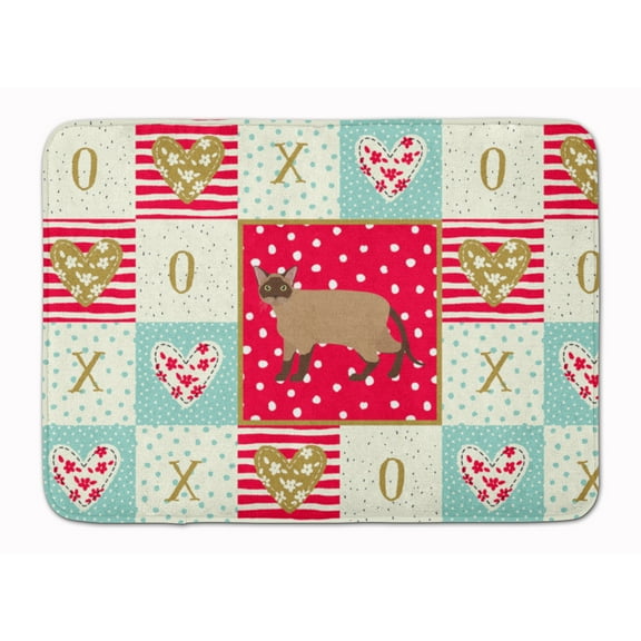 Burmese Cat Love Machine Washable Memory Foam Mat Red