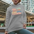 thumbnail image 2 of All the Cool Kids Are Reading with Retro Groovy Wavy Text Art Merch Gift, Heather Grey Hooded Sweatshirt or Hoodie, XL, 2 of 5