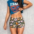 thumbnail image 2 of KLL Roosters and Chicks Pattern Workout Shorts for Women Scrunch Short Gym Yoga Running Sport Active Exercise Fitness Shorts, 2 of 8