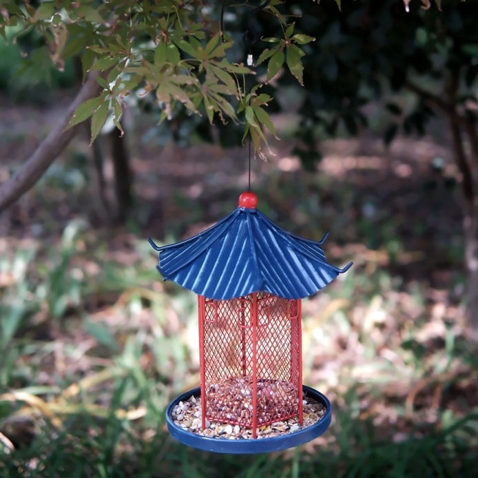 Outdoor Hanging Bird Feeder, Food Feeder, Balcony, Courtyard Garden, Villa, Garden, Metal Pavilion Decoration