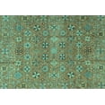 thumbnail image 1 of Ahgly Company Machine Washable Indoor Rectangle Abstract Turquoise Blue Modern Area Rugs, 2' x 4', 1 of 4