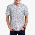 thumbnail image 2 of Balery Cute Rabbit Printed Men’s Short Sleeve Polo Shirt, Midweight Men's Shirt,Golf Polo shirts -4X-Large, 2 of 8