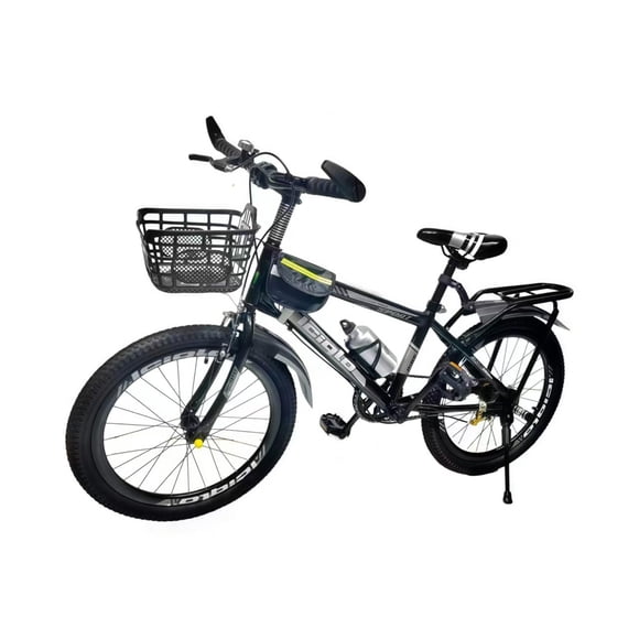 Bicicleta Deportiva De Montaña Infantil R-20 Con Accesorios Negro/Plata