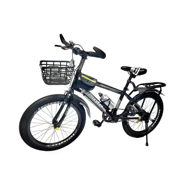 Bicicleta Deportiva De Montaña Infantil R-20 Con Accesorios Negro/Plata