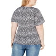 thumbnail image 2 of MSRP $49 Ny Collection Plus Size Animal-Print Asymmetrical-Hem Top Black Size 3X, 2 of 2