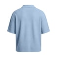 thumbnail image 6 of XIAONU Men's Solid Waffle Polo Shirt Half Zip Short Sleeve Collared Daily Tee, 6 of 6
