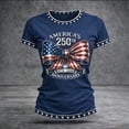 thumbnail image 3 of MuXiKeJi Clothes 250 Anniversary USA Shirt 250Th Shirt Short Sleeve Women America Celebration Patriotic Flag Print 1776-2026 Tshirt, 3 of 4