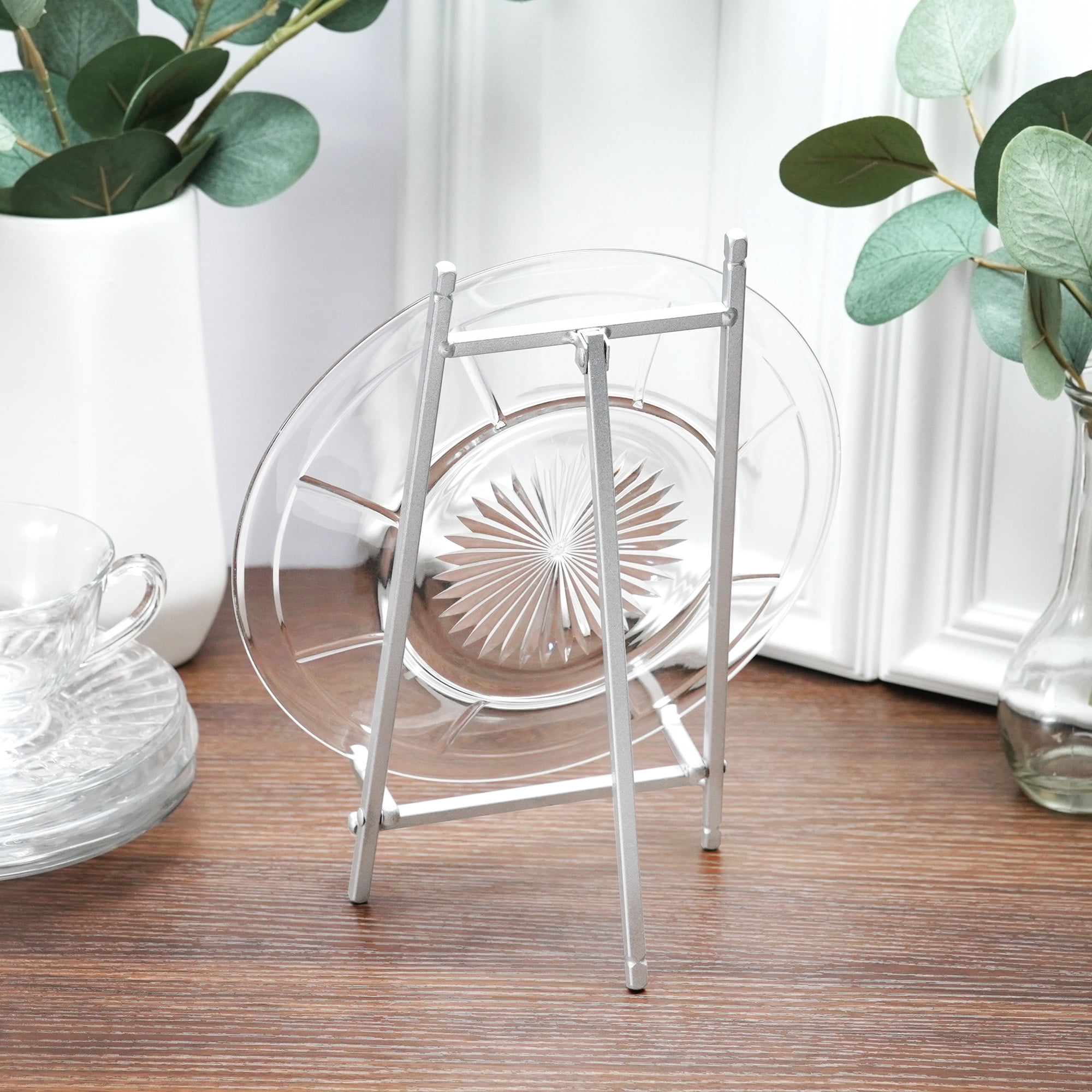 Bard's Satin Silver Metal Easel, 9" H x 5.25" W x 6" D