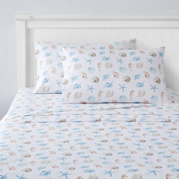 Seashells Coral Seahorse Kids Sheet Set Full
