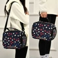 thumbnail image 5 of FORMRS Student Lunch Bag Insulated Reusable Cooler Box with Zipper Pockets, Red Starry Pattern, 5 of 9