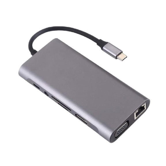 11-in-1 USB C Docking Station with 4K HDTV, Gigabit Ethernet, 87W PD, USB3.0, /TF Card Reader for Laptop PC Phone