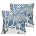 thumbnail image 2 of Acheng  Winter Pillow Sham, Silhouettes of Deer in Snowy Forest with Blizzards Surreal Dreamy Fantasy Theme, Decorative Printed Pillowcase,Set of 2 White, 2 of 6