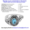 thumbnail image 2 of Custom Warren Township High School Class Ring Personalized Graduation Year Aquamarine Stone Engraved Jacky 925 Sterling Silver, 2 of 2