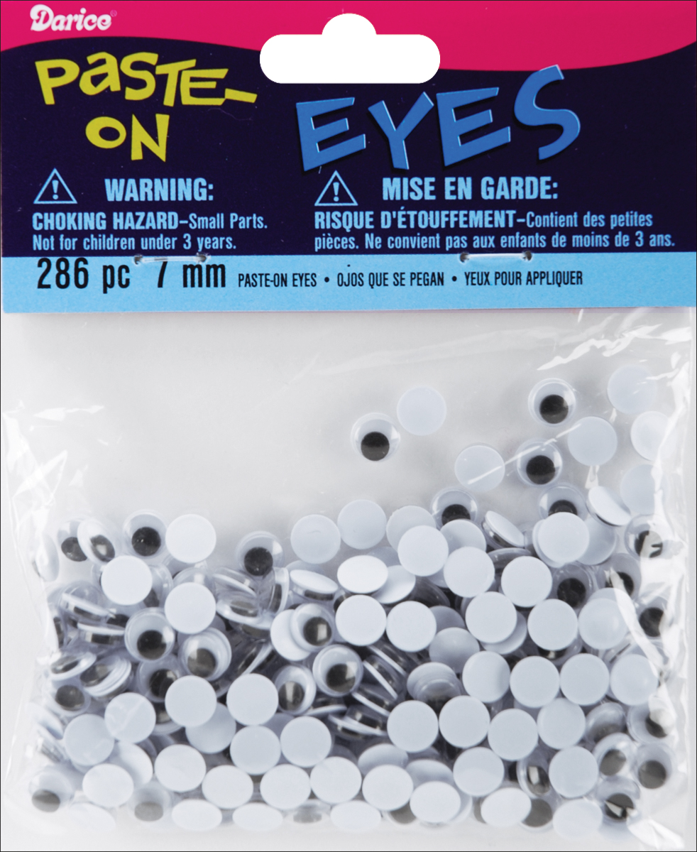 5107 DARICE EYES PASTE ON MOVEABLE 7MM BLACK 286PC - image 2 of 2
