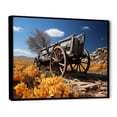 thumbnail image 2 of Designart "Roadside Relic Yellow Old Cart Nostalgia II" Old American Cart Floater Framed Canvas Wall Art, 2 of 7