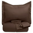 thumbnail image 2 of Sweet Home Collection Microfiber 8 Piece Bed In A Bag Checkered Comforter Set - Chocolate, King, 2 of 5