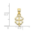 thumbnail image 3 of 10K Yellow Gold Charm Pendant 15 mm 16 Four Leaf Clover, 3 of 3