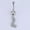 L, variant on Letters A-Z Charming Body Piercing Crystal Rhinestone Navel Belly Button Ring-Z