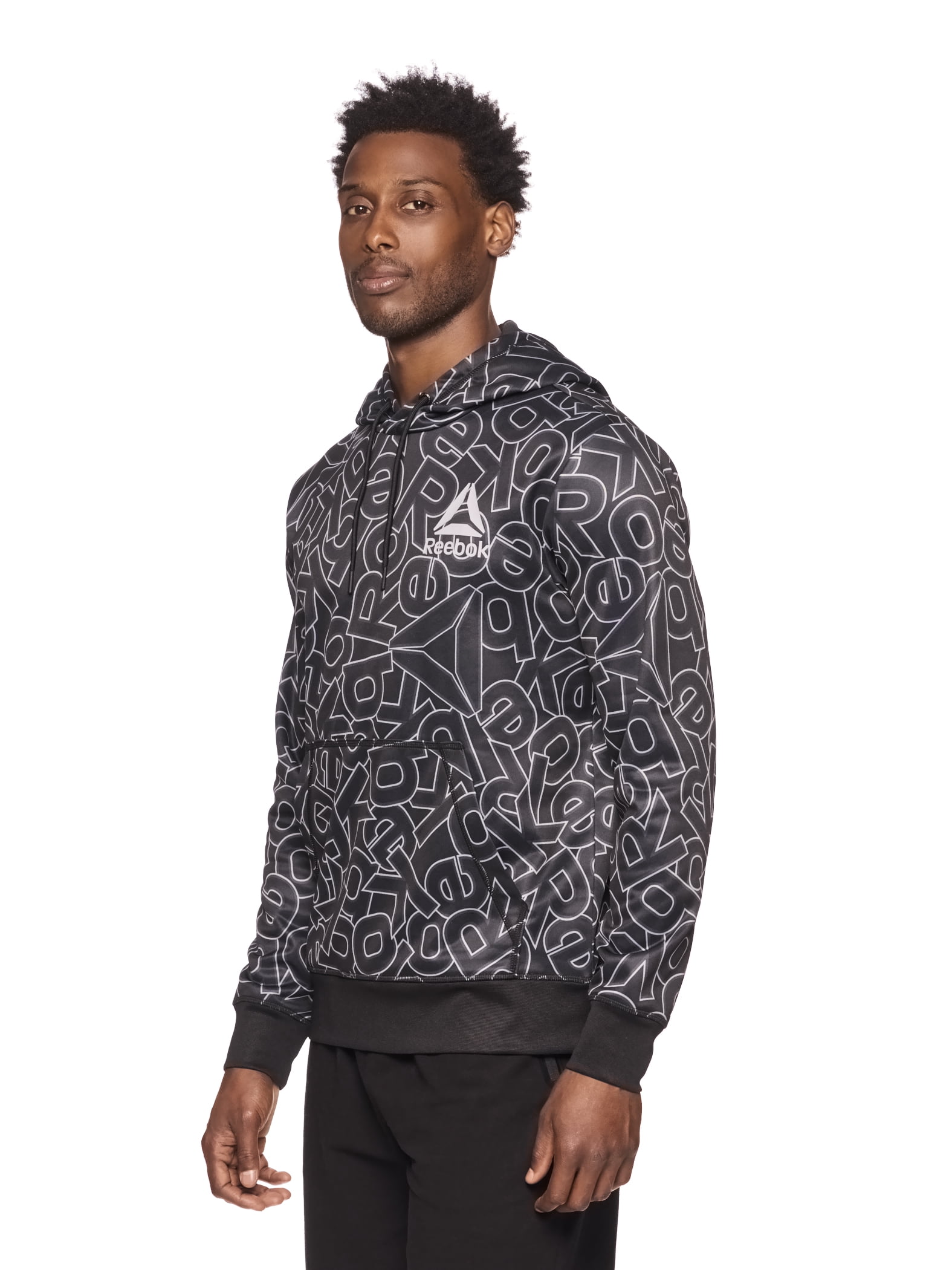 Reebok Mens and Big Mens All Over Print Hoodie, up to Sizes 3XL