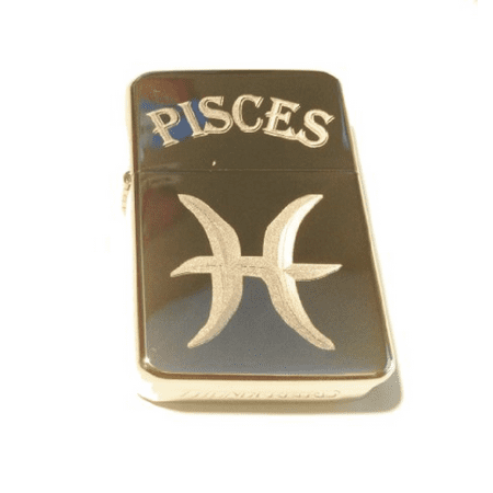 - Vector KGM Thunderbird Custom Lighter - Pisces Celtic Horoscope Star Zodiac Sign Logo Silver High Polish Chrome Rare!