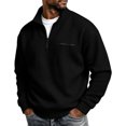 thumbnail image 6 of Daweinan Men's Quarter Zip Pullover Waffle Stand Collar Long Sleeve Pullover Sweatshirt with Zipper Chest Design Casual Loose Fit Athletic Workout Top, 6 of 6