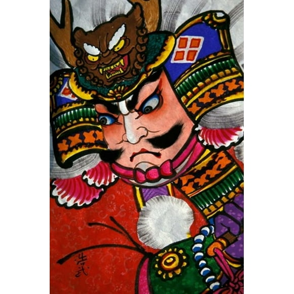 Samurai, Warrior Folk Art, Takamatsu, Shikoku, Japan Poster Print by Dave Bartruff (24 x 36)