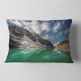 thumbnail image 2 of Designart Clear Mountain Lake under Bright Sky - Landscape Printed Throw Pillow - 12x20, 2 of 5