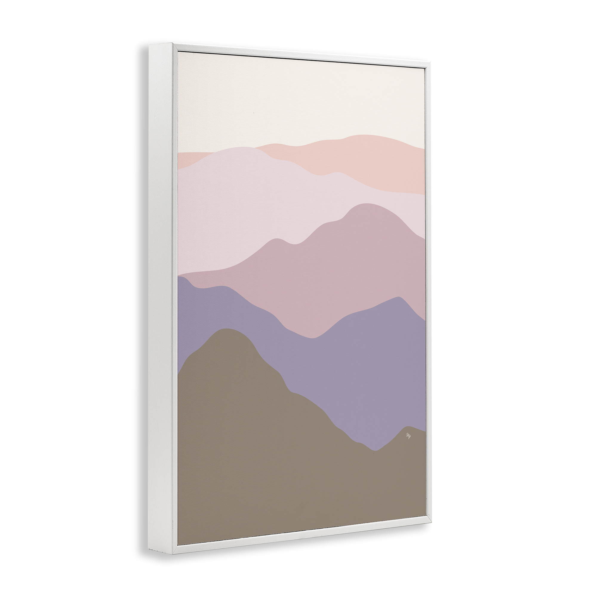 Stupell Industries Subtle Pastel Hills Landscape Painting White Framed Art Print Wall Art, 16 x 24