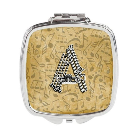 Carolines Treasures  Letter A Musical Instrument Alphabet Compact Mirror