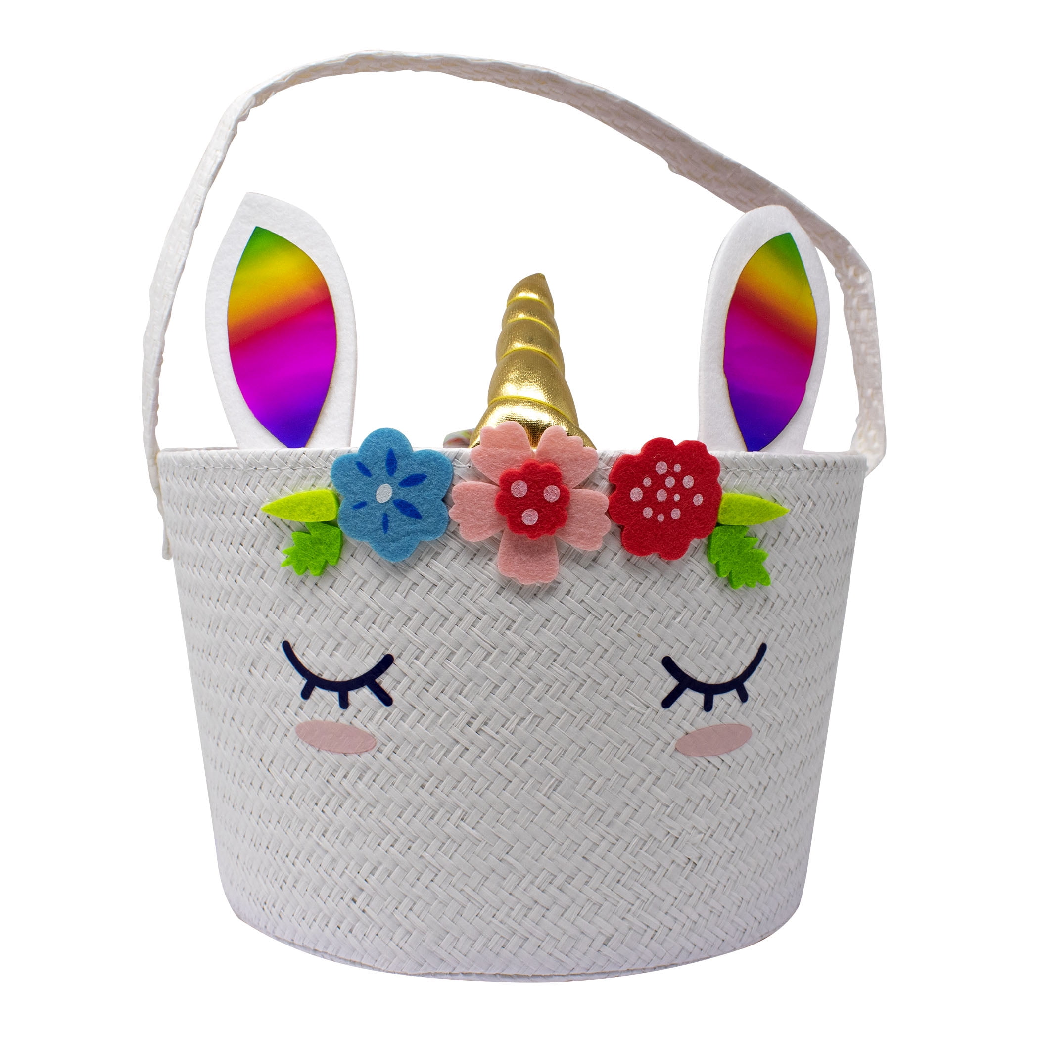 Unicorn Easter Basket and Treats or Toys Container for Easter Egg Hunt