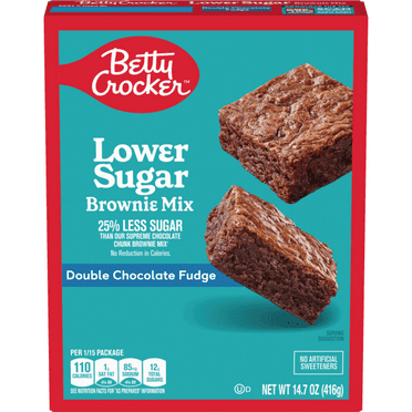 Pack of 2 Betty Crocker Lower Sugar Double Chocolate Fudge Brownie Mix, 14.7 OZ