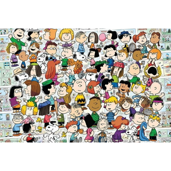 BUY ART FOR LESS Officially Licensed Peanuts Collage 36 x 24 Inch Art Poster - Decorative Print - Poster Paper - Ready to Frame