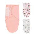 thumbnail image 1 of Mantas para bebé para niñas, plumas y puntos ondulados, color naranja, rosa, paquete de 3 unidades, saco de dormir ajustable para recién nacidos, 0-3 meses (pequeño/mediano), 1 of 4
