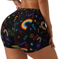 thumbnail image 1 of Balery Cartoon Pride Lgbt Pantalones cortos de entrenamiento estampados para mujer, sin costuras, ajustados, para gimnasio, yoga, correr, deportes, ejercicio activo, fitness.-Small, 1 of 8