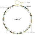 thumbnail image 3 of Beaded Gemstone Necklace for Women, Colorful Boho Bead Choker Natural Stone Surfer Beach Necklaces Gold Plated Summer Handmade Jewelry, 3 of 7