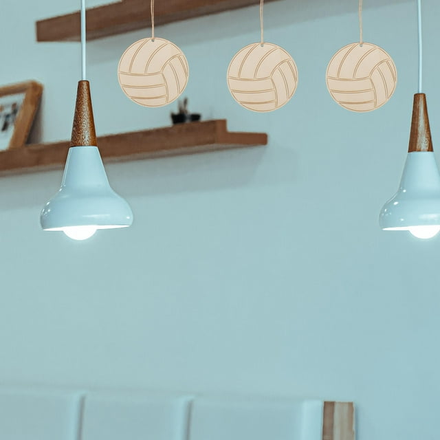 Luxshiny 20pcs Volleyball Decoration Cutouts With Jute Rope For Sports Themed Parties And DIY Projects