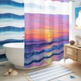 thumbnail image 6 of No Hook Shower Curtain, Coastal Shower Curtains for Bathroom with See Through Top Window, Dreamy Abstract Sunset Sky Reflection Waterproof & Washable Bath Curtain Extra Long 72"x96", 6 of 9
