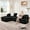 Black 3 Seater- Left, variant on 106" Teddy Fabric No Assembly 32D Boneless Sofa, Comfy Couch with L-Shaped Chaise for Living Room, White