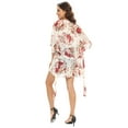 thumbnail image 6 of Sunsent Women's Floral Print Puff Sleeve Kimono Cardigan Loose Casual Cover Up Swimsuit Sunscreen Blouse Tops with Belt S-XXL, 6 of 8