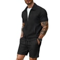thumbnail image 2 of Conjunto de Regalo de los Hombres Primavera Casual Manga Corta Solapa Y Pantalones Cortos para Hombres, Equipamiento de Traje con Patrones Sólidos, 2 of 5