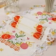 thumbnail image 5 of Twfbrm Easter Bunny Table Runner, 15"x70" Colorful Cutwork Embroidered Floral and Eggs Dresser Scarf, Farmhouse Fabric Easter Table Cover Spring Holiday Kitchen Dining Table Decoration for Party, 5 of 6